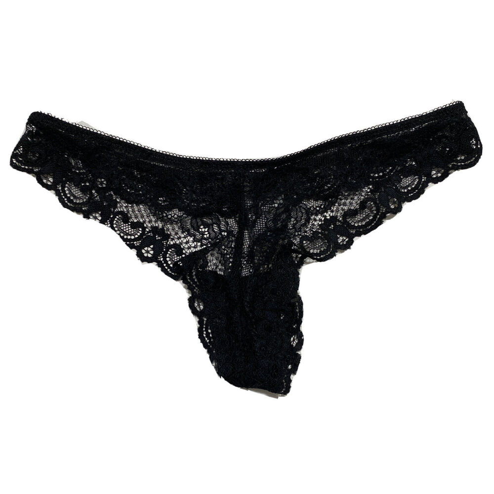 Topshop Lace Thong Black Size 2